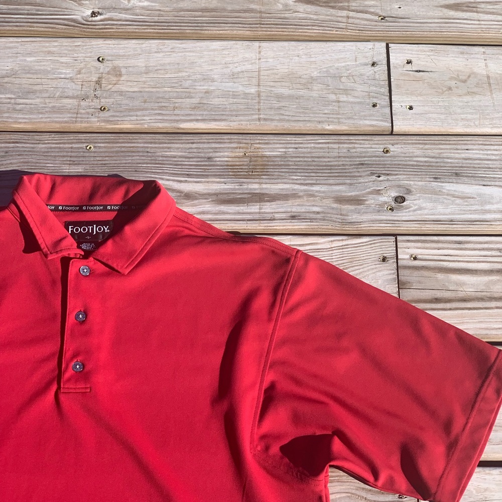 FootJoy Solid Red Golf Polo Summer Lightweight